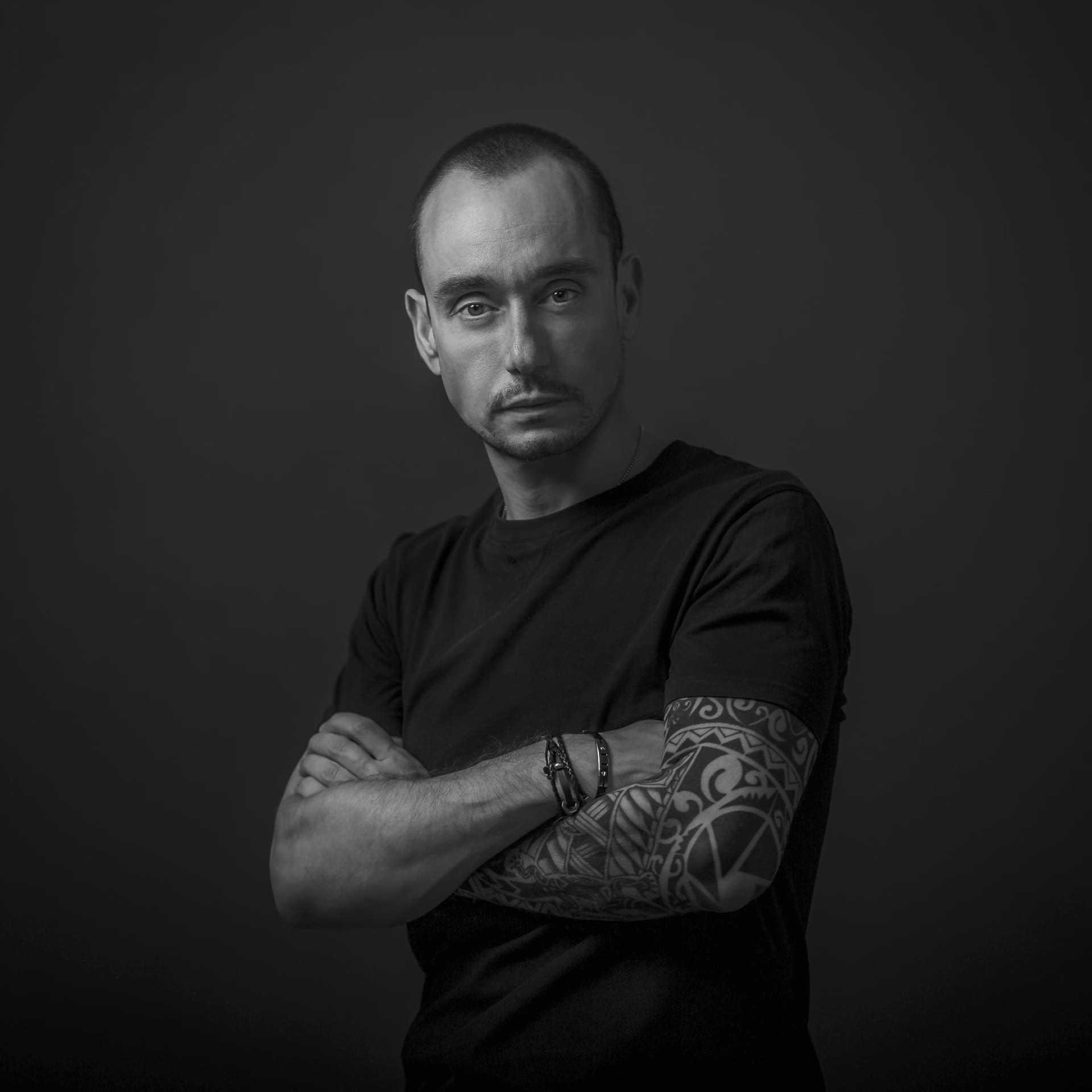 Michele Belloni in his private photography studio in Rome